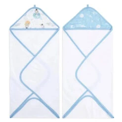 Aden + Anais Aden+Anais - 2Pk Hooded Baby Bath Towel, Space Explorers