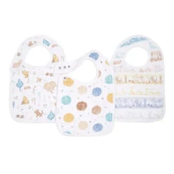 Aden + Anais - 3Pk Cotton Snap Bibs, Winnie In The Woods
