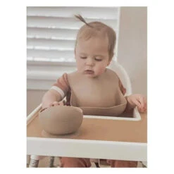 Ali + Oli Silicone Baby Bib Roll Up & Stay Closed (Taupe) -Baby Ease Deals Store ali oli silicone baby bib roll up stay closed taupe image 13