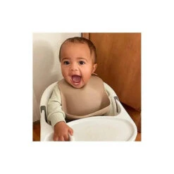 Ali + Oli Silicone Baby Bib Roll Up & Stay Closed (Taupe) -Baby Ease Deals Store ali oli silicone baby bib roll up stay closed taupe image 5