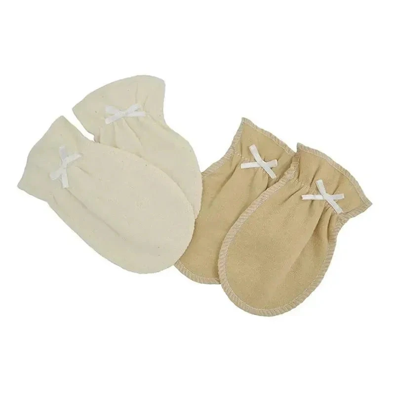 American Baby - 2Pk Organic Cotton Mittens, Natural/Mocha 1 American Baby - 2Pk Organic Cotton Mittens, Natural/Mocha