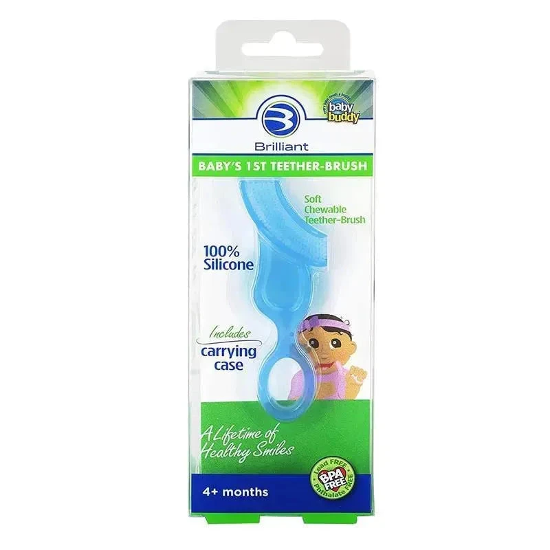 Baby Buddy - Babys 1St Toothbrush With Case, Blue 2 Baby Buddy - Babys 1St Toothbrush With Case, Blue - Image 2