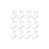 Baby Vision - 12Pk Baby Unisex Organic Non Skid Socks, White, 6/12M