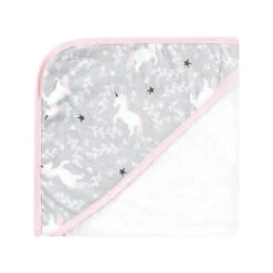 Baby Vision - 3Pk Hudson Baby Cotton Rich Hooded Towels, Pink Unicorn -Baby Ease Deals Store baby vision 3pk hudson baby cotton rich hooded towels pink unicorn image 7