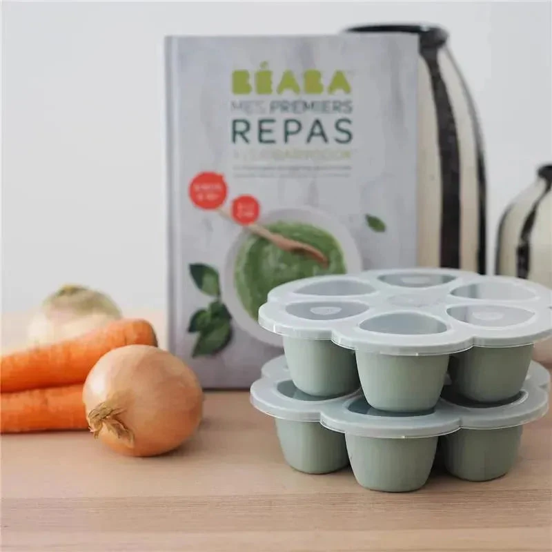 Beaba - Multiportions Silicone Baby Food Storage Container, Sage - Image 2