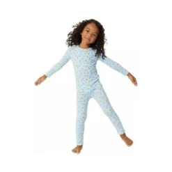 Baby Ease Deals Store -Baby Ease Deals Store bellabu bear blue baby two piece milk cookies pajama set image 3