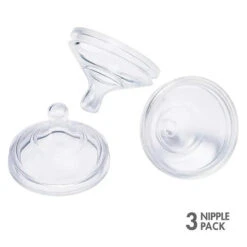 Boon NURSH 3-Pack Standard-Neck Fast-Flow Nipples, Clear