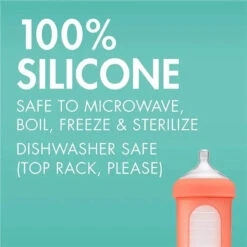 Boon - 3Pk Nursh Silicone Bottle 8Oz, Mint/Cantaloupe/Navy -Baby Ease Deals Store boon nursh silicone bottle 8oz 3pk mint cantaloupe navy image 9
