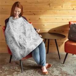 Boppy - Nursing Cover For Breastfeeding, Gray Ferns 6 Boppy - Nursing Cover For Breastfeeding, Gray Ferns -Baby Ease Deals Store boppy nursing scarves gray ferns image 3