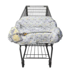 Boppy - Shopping Cart And High Chair Cover, Sunshine Yellow And Gray Chevron With Changeable SlideLine And Seatbelt