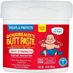 Boudreaux's Baby Butt Paste Diaper Rash Ointment | Maximum Strength | 14 Oz. Jar