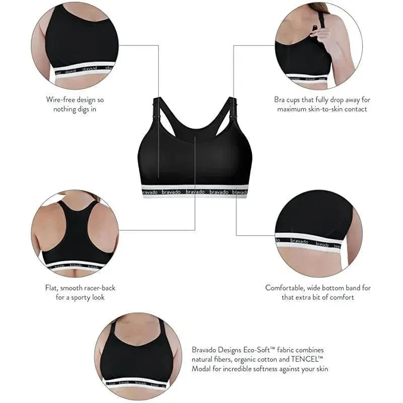 Bravado Original Full Cup Nursing Bra, Black XL 3 Bravado Original Full Cup Nursing Bra, Black XL - Image 3