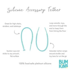 Bumkins - Blue Silicone Accessory Tethers -Baby Ease Deals Store bumkins blue silicone accessory tethers image 5