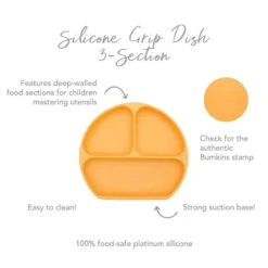 Bumkins - Silicone Grip Dish - Baby Plate - Tangerine -Baby Ease Deals Store bumkins silicone grip dish baby plate tangerine image 5