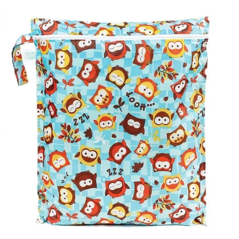 Bumkins Waterproof Diaper Laundry Wet Bag,Blue Owl 1 Bumkins Waterproof Diaper Laundry Wet Bag,Blue Owl