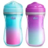 Chicco - 2Pk Insulated Rim Spout Trainer Sippy Cup 9Oz. Pink/Teal/Purple Ombre
