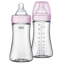 Chicco - 2Pk Duo 9Oz Hybrid Baby Bottle, Pink