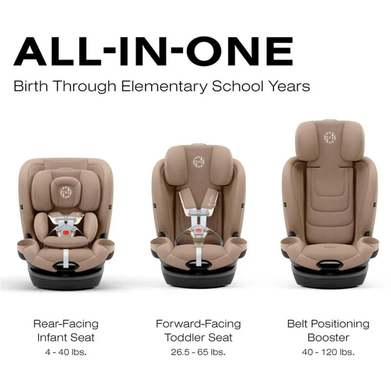 Cybex - Callisto G 360° Rotating All-in-One Convertible Car Seat, Almond Beige 2 Cybex - Callisto G 360° Rotating All-in-One Convertible Car Seat, Almond Beige - Image 2