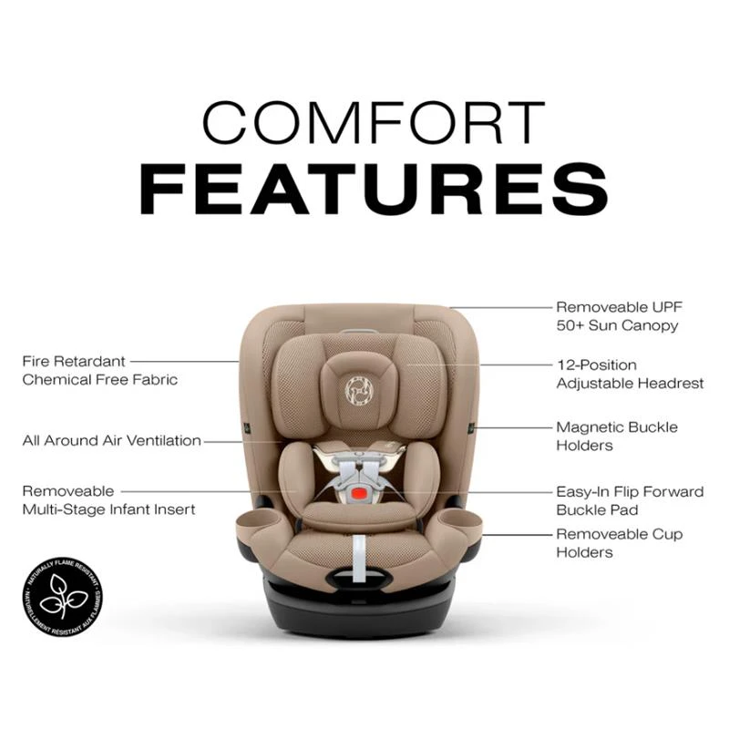 Cybex - Callisto G 360° Rotating All-in-One Convertible Car Seat, Almond Beige 5 Cybex - Callisto G 360° Rotating All-in-One Convertible Car Seat, Almond Beige - Image 5