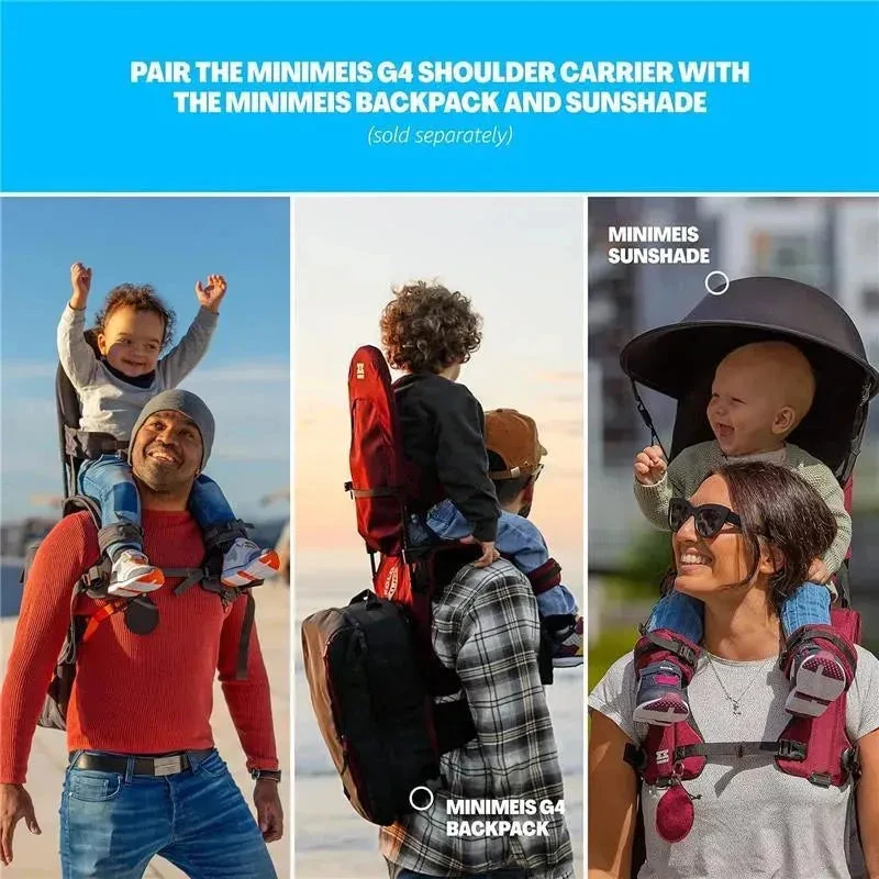 MiniMeis - G4 Lightweight Child Shoulder Carrier, Grey 7 MiniMeis - G4 Lightweight Child Shoulder Carrier, Grey - Image 7