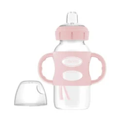 Dr. Brown's - 9 Oz/ 270 Ml Wide-Neck Sippy Spout Bottle With Silicone Handles, Light Pink