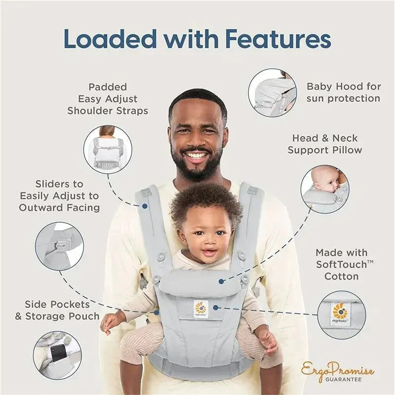 Ergobaby - Omni Dream All Carry Positions SoftTouch Cotton Baby Carrier, Natural Dots 5 Ergobaby - Omni Dream All Carry Positions SoftTouch Cotton Baby Carrier, Natural Dots - Image 5
