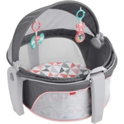 Fisher Price On-The-Go Baby Dome, Baby Girl Play Space & Napping Spot, Rosy Windmill