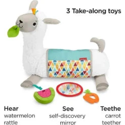 Fisher Price - Plush Baby Wedge Grow-With-Me Tummy Time Llama -Baby Ease Deals Store fisher price plush baby wedge grow with me tummy time llama image 5