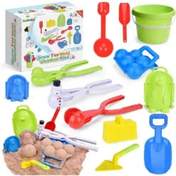 Fun Little Toys - 12 Pcs Beach Sand Toys For Kids, Snow Toys Set
