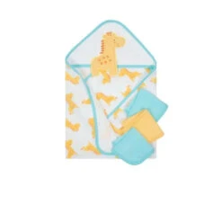 Gerber 4pc Giraffe Hooded Baby Towels & Baby Washcloths