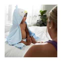 Gerber - Baby Hooded Bath Towel & Washcloths, Penguin -Baby Ease Deals Store gerber baby hooded bath towel washcloths one size fits most 4 piece penguin image 4