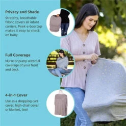 J.L. Childress - 4-in-1 Multi-Use Cover, Stretchy Car Seat Canopy And Privacy Cover, Grey/Gold Stars 9 J.L. Childress - 4-in-1 Multi-Use Cover, Stretchy Car Seat Canopy And Privacy Cover, Grey/Gold Stars -Baby Ease Deals Store j l childress 4 in 1 multi use cover stretchy car seat canopy and privacy cover grey gold stars image 4