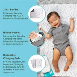 J.L. Childress - Healthy Habits, Baby Changing Pad BUNDLE, Extra-Large, Grey -Baby Ease Deals Store j l childress healthy habits baby changing pad bundle extra large grey image 3