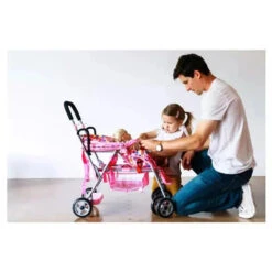 Joovy Toy Doll Caboose Tandem Stroller, Pink Dot -Baby Ease Deals Store joovy toy doll caboose tandem stroller pink dot image 4