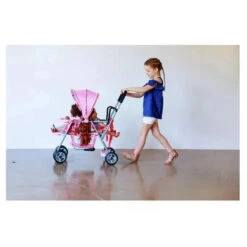 Joovy Toy Doll Caboose Tandem Stroller, Pink Dot -Baby Ease Deals Store joovy toy doll caboose tandem stroller pink dot image 6
