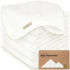 Keababies - 6-Pack Baby Wash Cloths, White