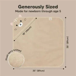 Keababies - Cuddle Baby Hooded Towel, Cat -Baby Ease Deals Store keababies cuddle baby hooded towel cat image 3