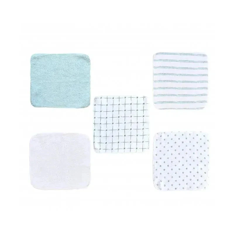 Kidicomfort 12Pck Blue Cotton Baby Washcloths 3 Kidicomfort 12Pck Blue Cotton Baby Washcloths - Image 3