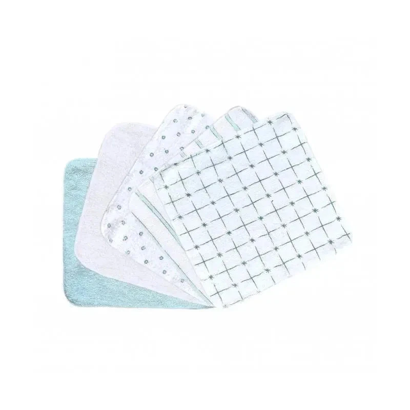 Kidicomfort 12Pck Blue Cotton Baby Washcloths 4 Kidicomfort 12Pck Blue Cotton Baby Washcloths - Image 4