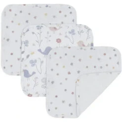 Living Textiles - 3Pk Sweet Tweet Muslin Wash Cloths