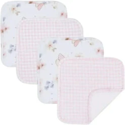 Living Textiles - Baby Hooded Towel 5pc Bath Gift Set, Fly Away, Pink -Baby Ease Deals Store living textiles baby hooded towel 5pc bath gift set fly away pink image 3
