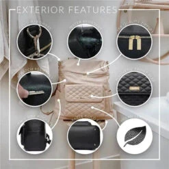 Luli Bebe - Monaco Diaper Bag Backpack, Ebony-Black -Baby Ease Deals Store luli bebe monaco diaper bag backpack ebony black image 8