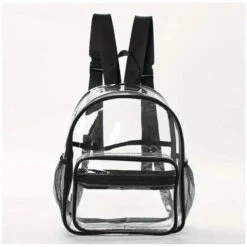Macrobaby - Mini Waterproof Transparent Black School Backpack