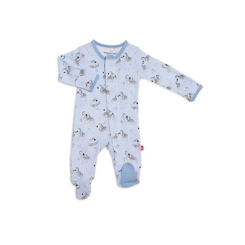 Magnificent Baby - Baby Boy Zbest Time Blue Modal Magnetic Footie 1 Magnificent Baby - Baby Boy Zbest Time Blue Modal Magnetic Footie