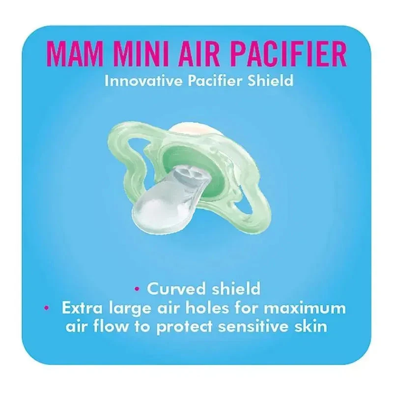Mam Mini Air Pacifier 0-6M, 2-Pack, Green 5 Mam Mini Air Pacifier 0-6M, 2-Pack, Green - Image 5