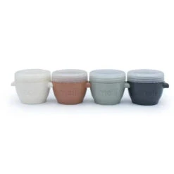 Melii - 4Pk Snap & Go Baby Food Storage Containers With Lids, Earth Tones, 4 Oz