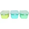 Melii - Glass Food Storage Containers With Silicone Sleeve, 5.4oz, Mint, Blue, Lime