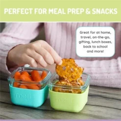 Melii - Glass Food Storage Containers With Silicone Sleeve, 5.4oz, Mint, Blue, Lime -Baby Ease Deals Store melii glass food storage containers with silicone sleeve 5 4oz mint blue lime image 6