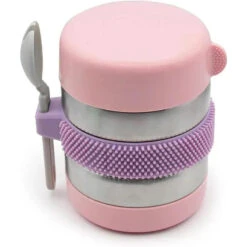Melii - Stainless Steel Food Jar, 10.1oz, Double Walled, Vacuum Insulated, Pink, Purple, Grey