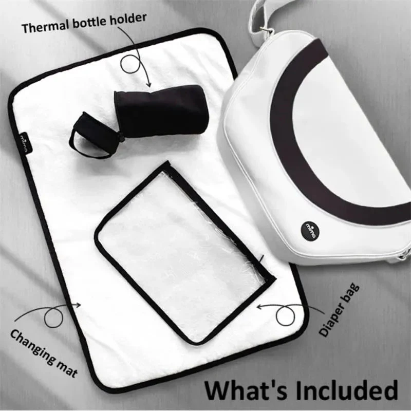 Mima - Trendy Changing Diaper Bag, Black 2 Mima - Trendy Changing Diaper Bag, Black - Image 2